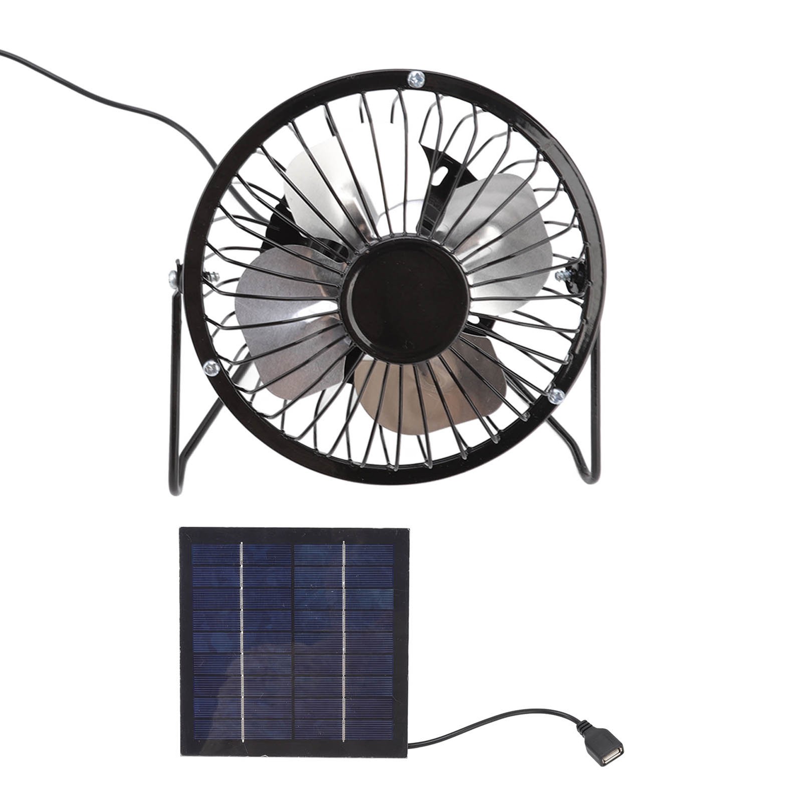 Solar Panel Fan Portable Mini USB Cooling Fan for Greenhouse RVs Camping Attic