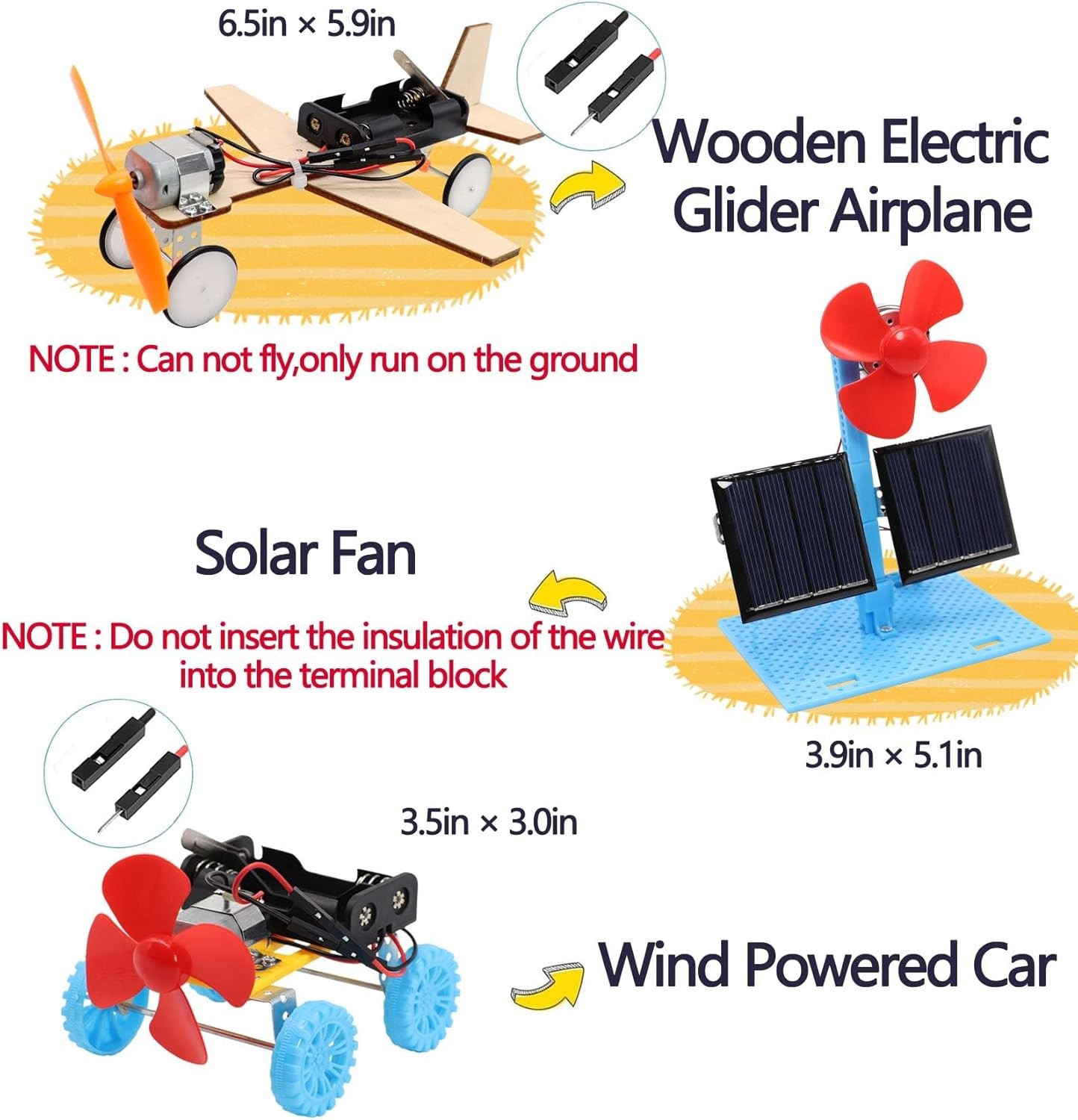 4 in 1 Solar Power STEM Kit DIY Science Toy Electric Motor for Kids