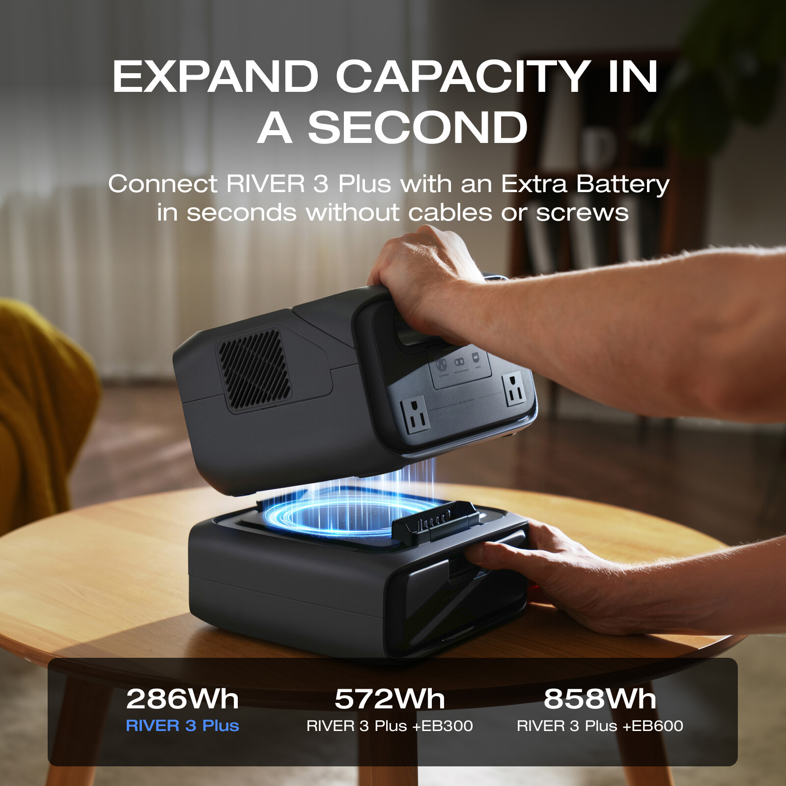 EcoFlow River 3 Plus 286Wh Portable Power Station 600W LiFePO4 Battery 10 MS UPS