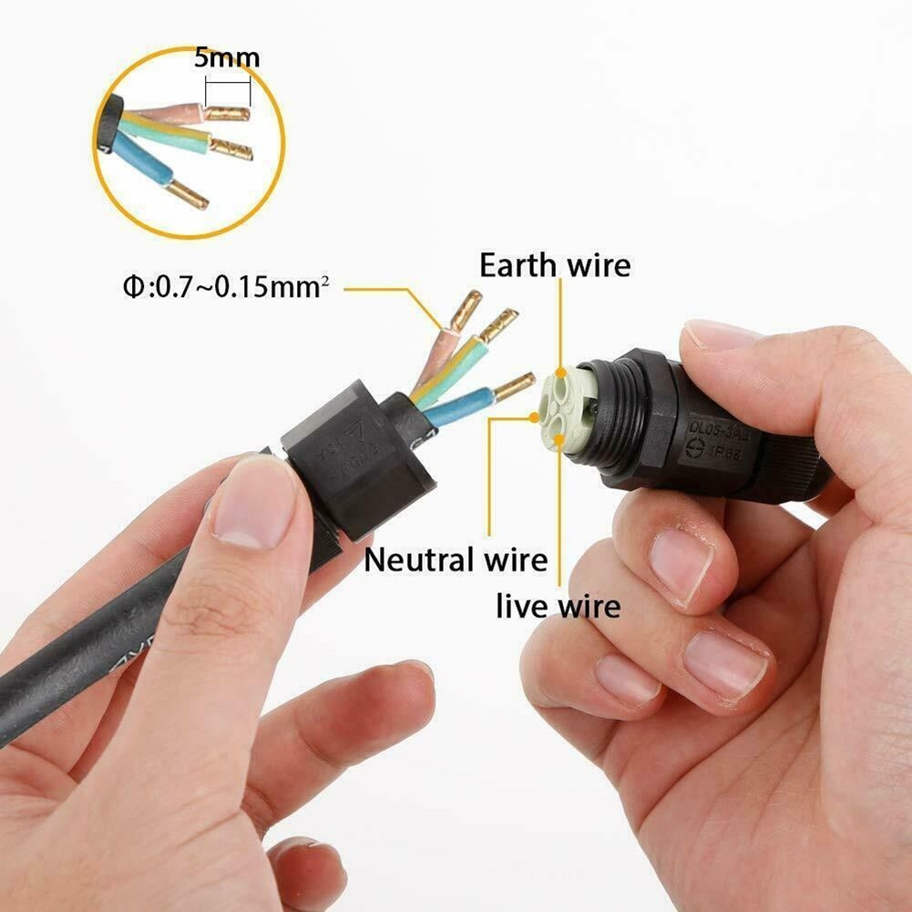 EN 240V 400V Voltage 3 Pin Connector IP68 Waterproof Cable Junction Box