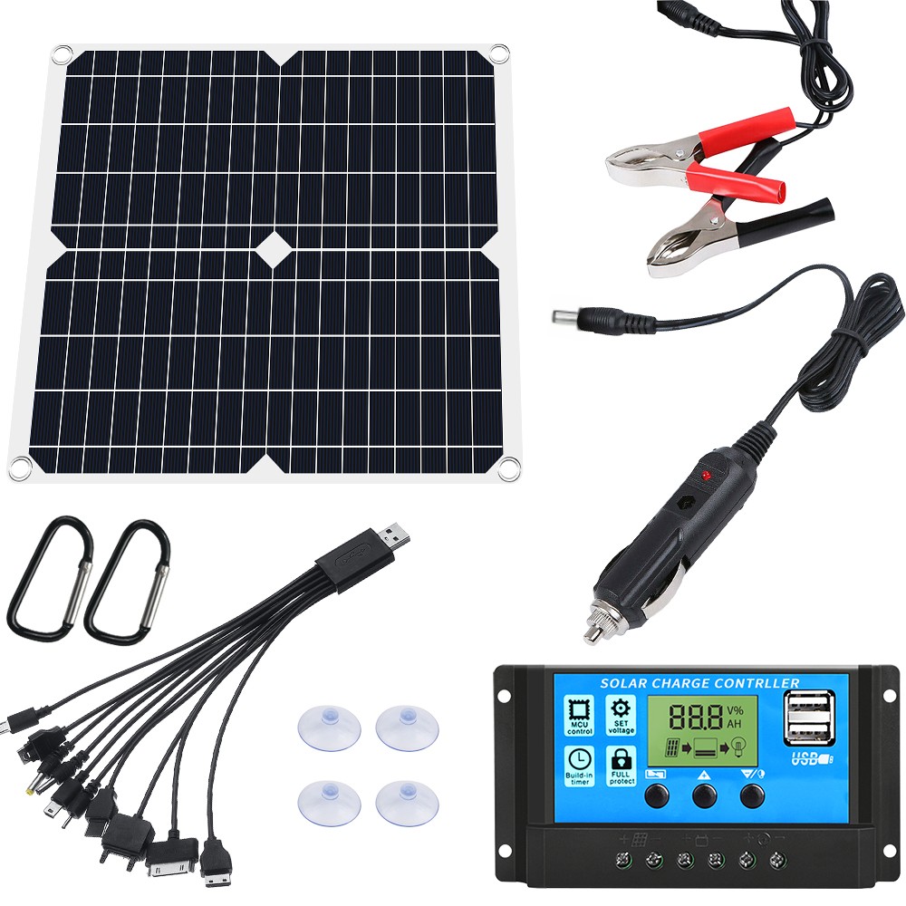 Outdoor 200W Solar Panel Kit 100A 12V Battery Charger Controller Caravan Boat US