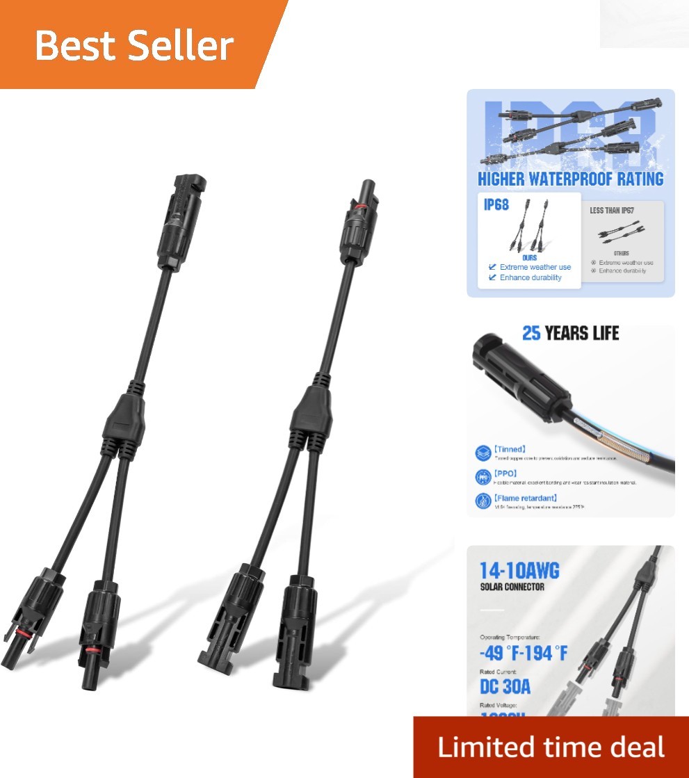 Solar Connectors Y Branch Adapter – Connect Multiple Panels Effortlessly