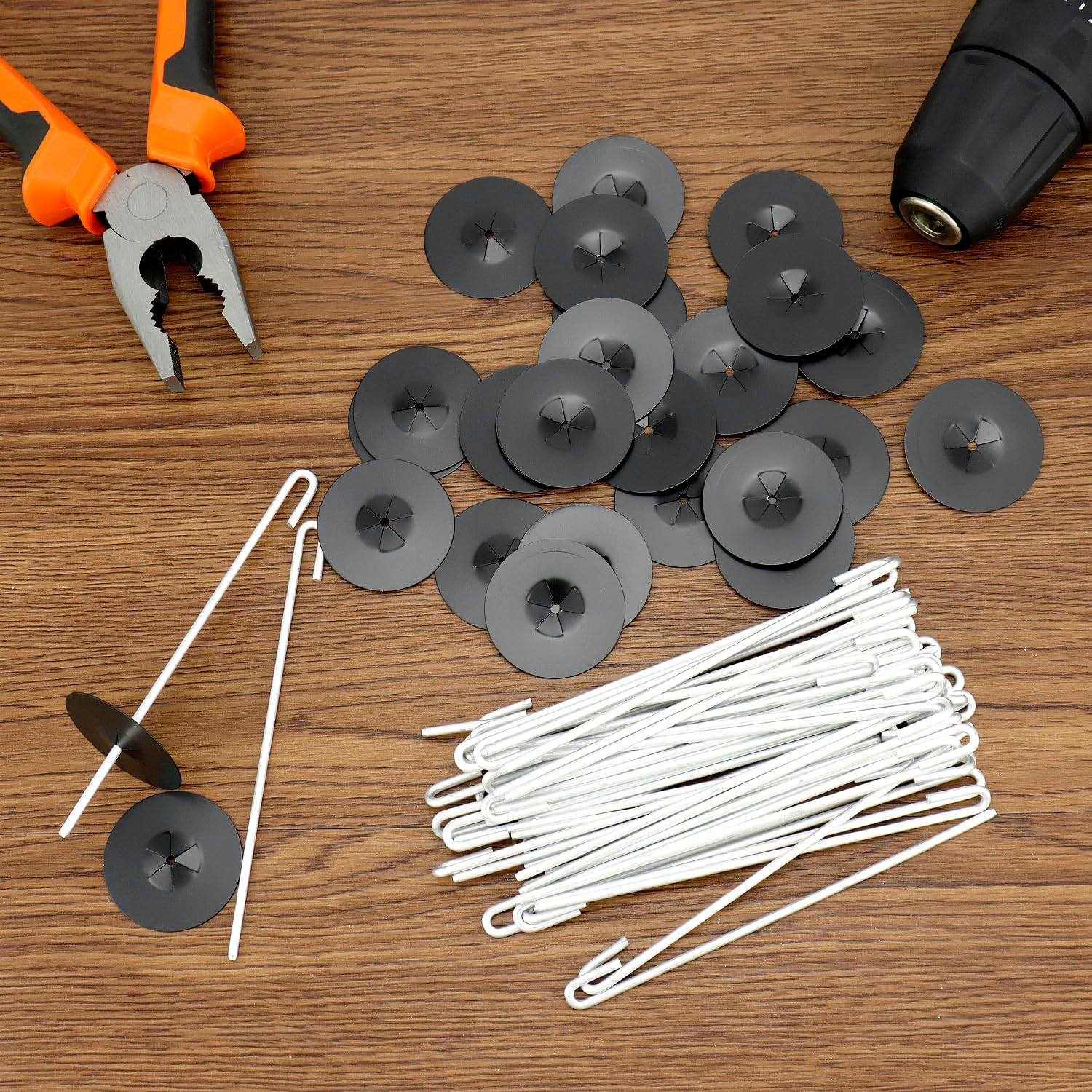 200 Pack Solar Panel Bird Guard Clips Stainless Steel J Hooks Washers 38mm