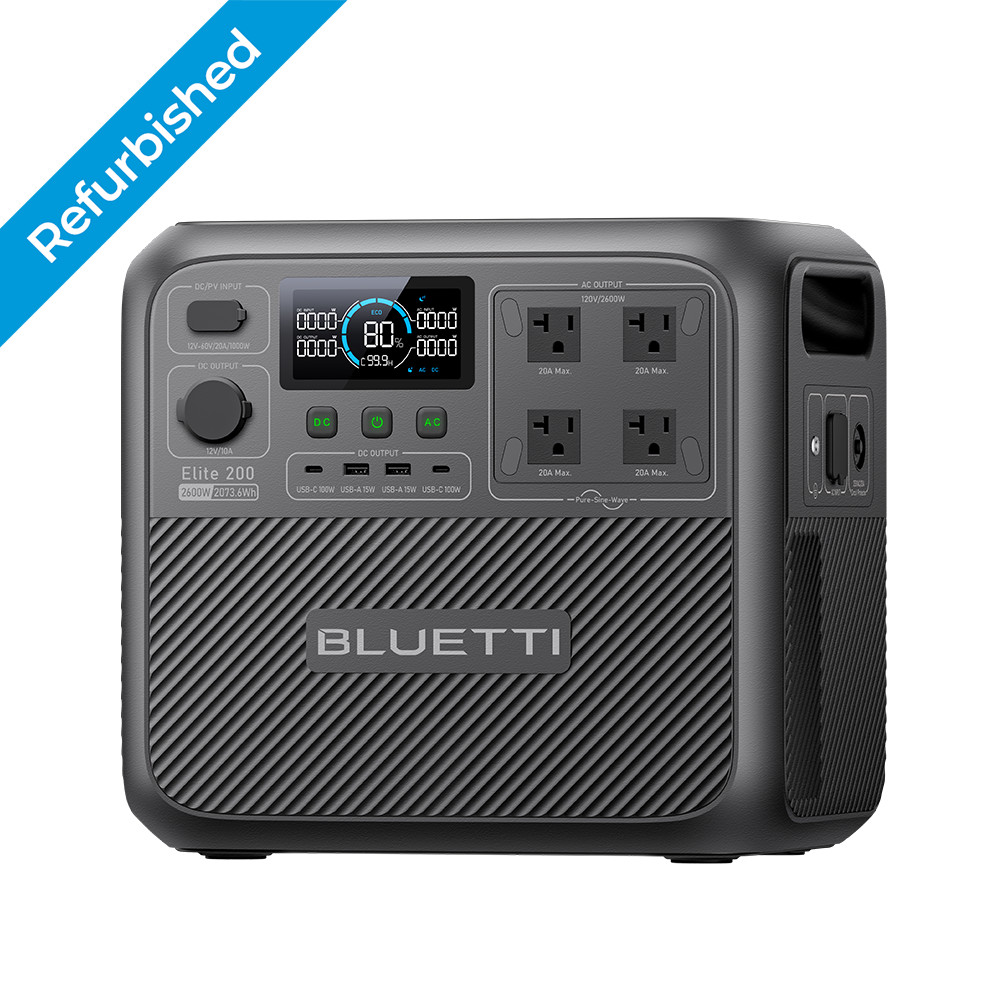 BLUETTI Elite 200 V2 2600W 2073Wh Portable Power Station for RVs Home Backup