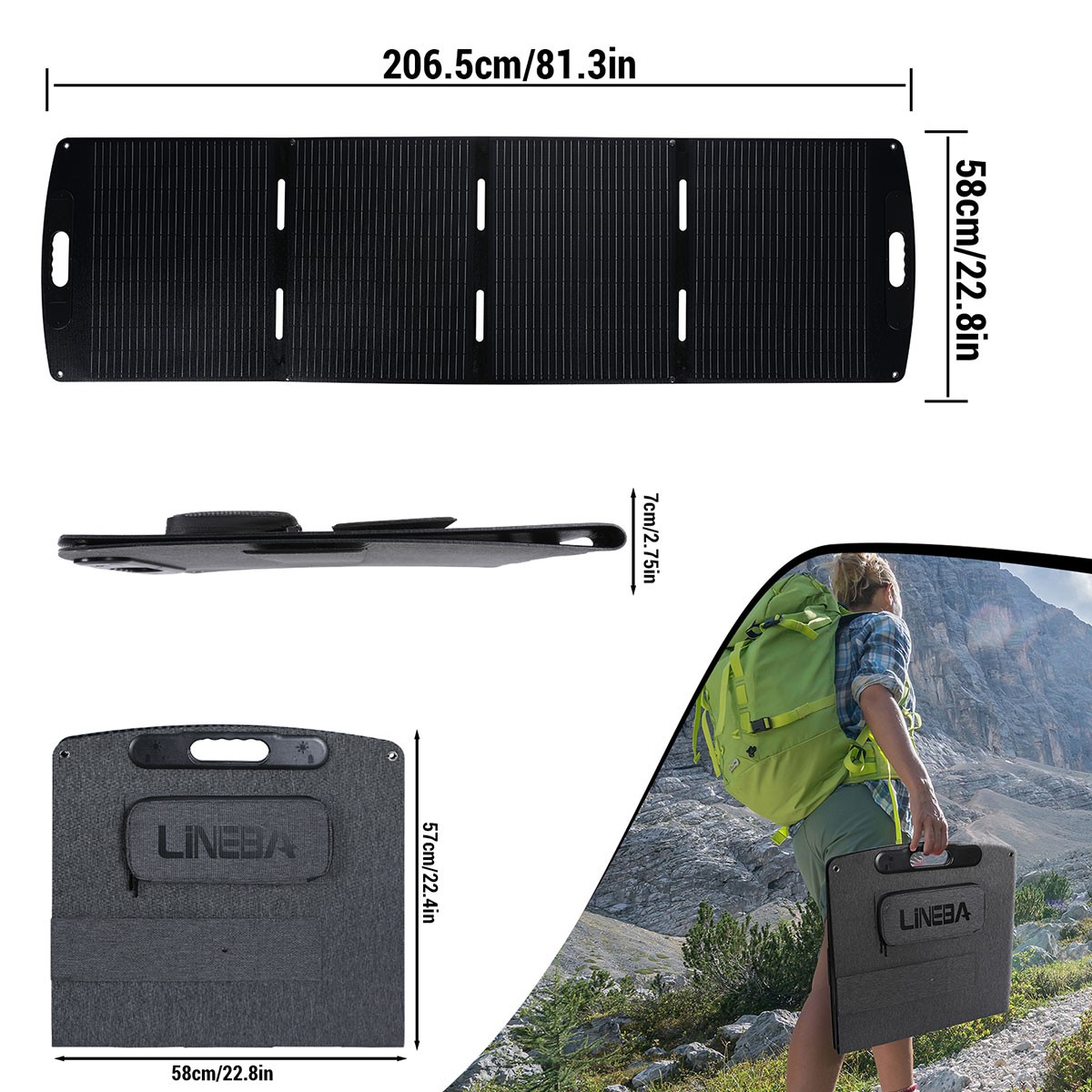 200W Solar Panel HIGH EFFICIENCY Portable Solar Suitcase Foldable Solar Panel