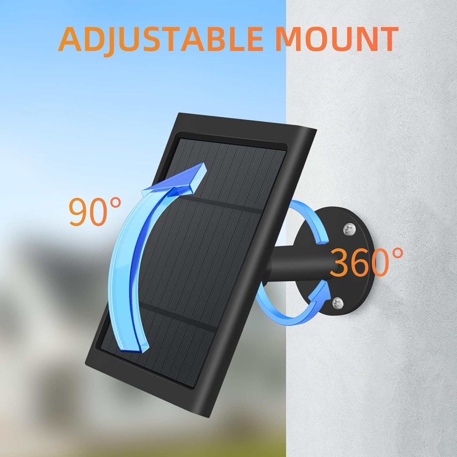 1 Pack 4W Solar Charger for Ring Spotlight & Stick up Outdoor Cam, Black, Hig…
