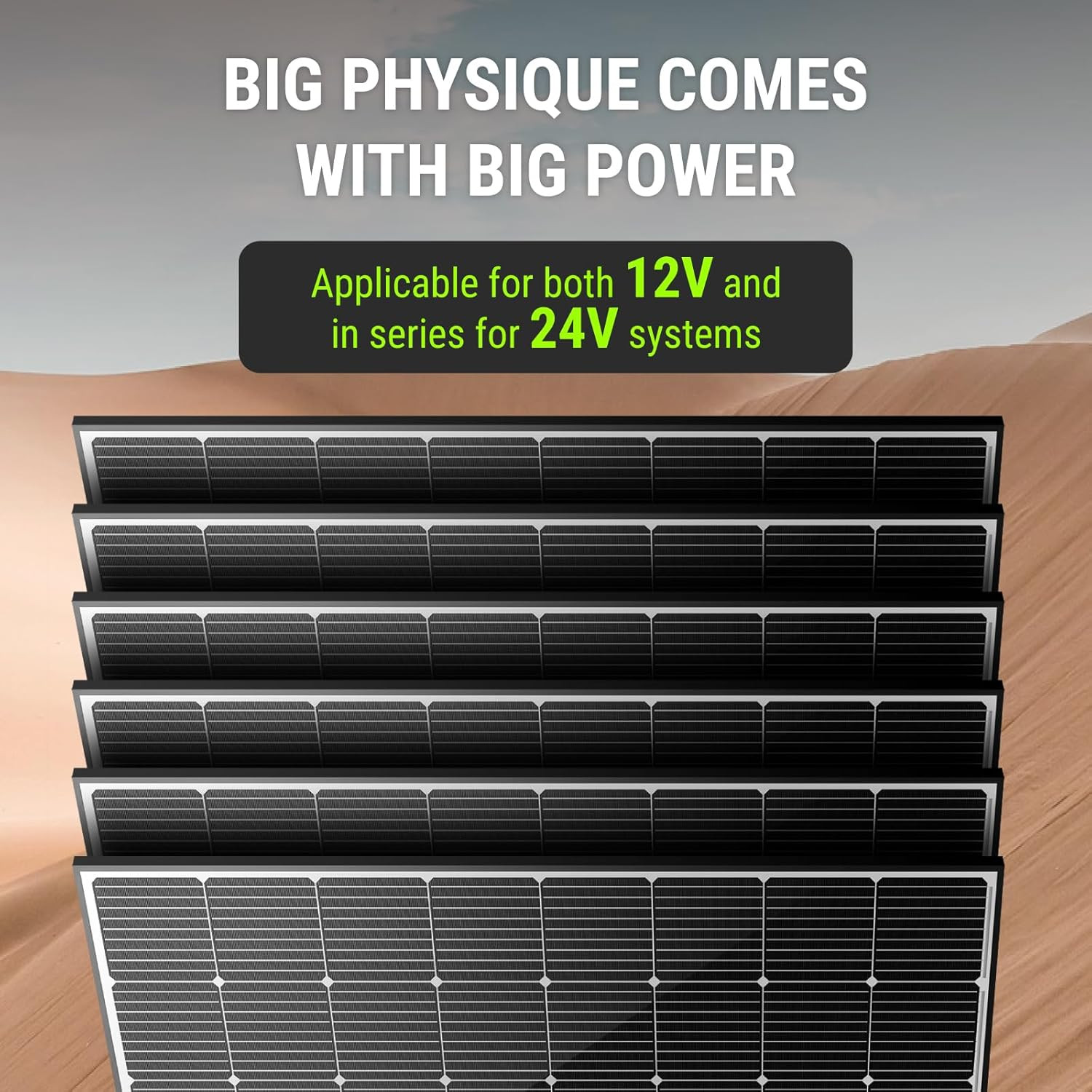 Newpowa 250W Solar Panel Monocrystalline for 12V 24V Norminal System with High-E