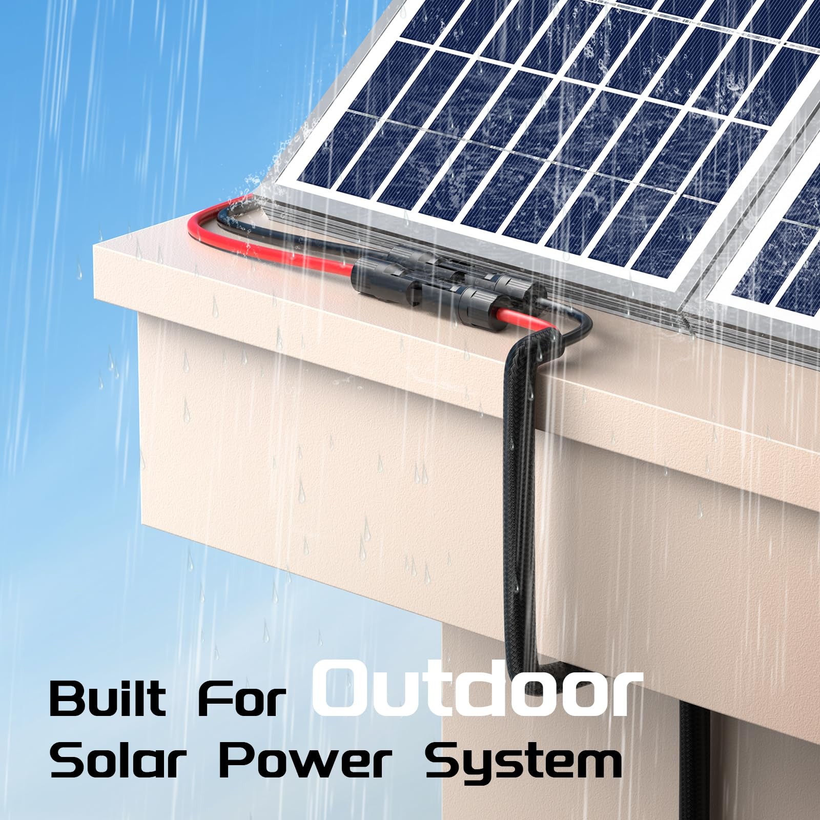 10AWG 20FT Twin Wire Solar Panel Extension Cable, 10 Gauge PV Wire with IP68 …