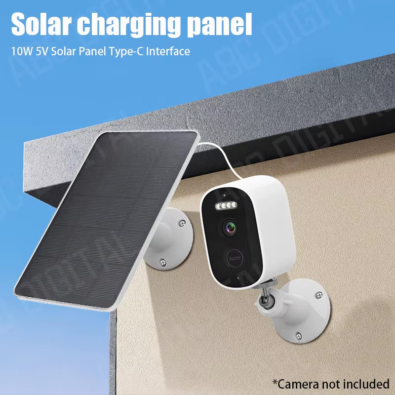 Solar Panel 10W 5V Charging Panel Doorbell Surveillance Type-C Output 10W