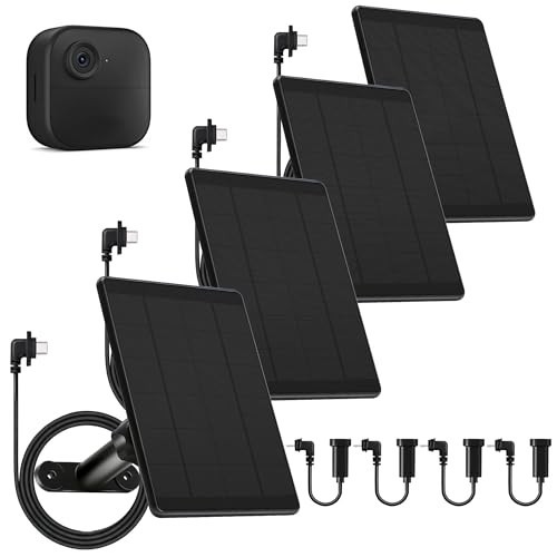 4 Pack Solar Panel Charger for Blink Outdoor Cameras, 6W with 360° Mount & 10ft
