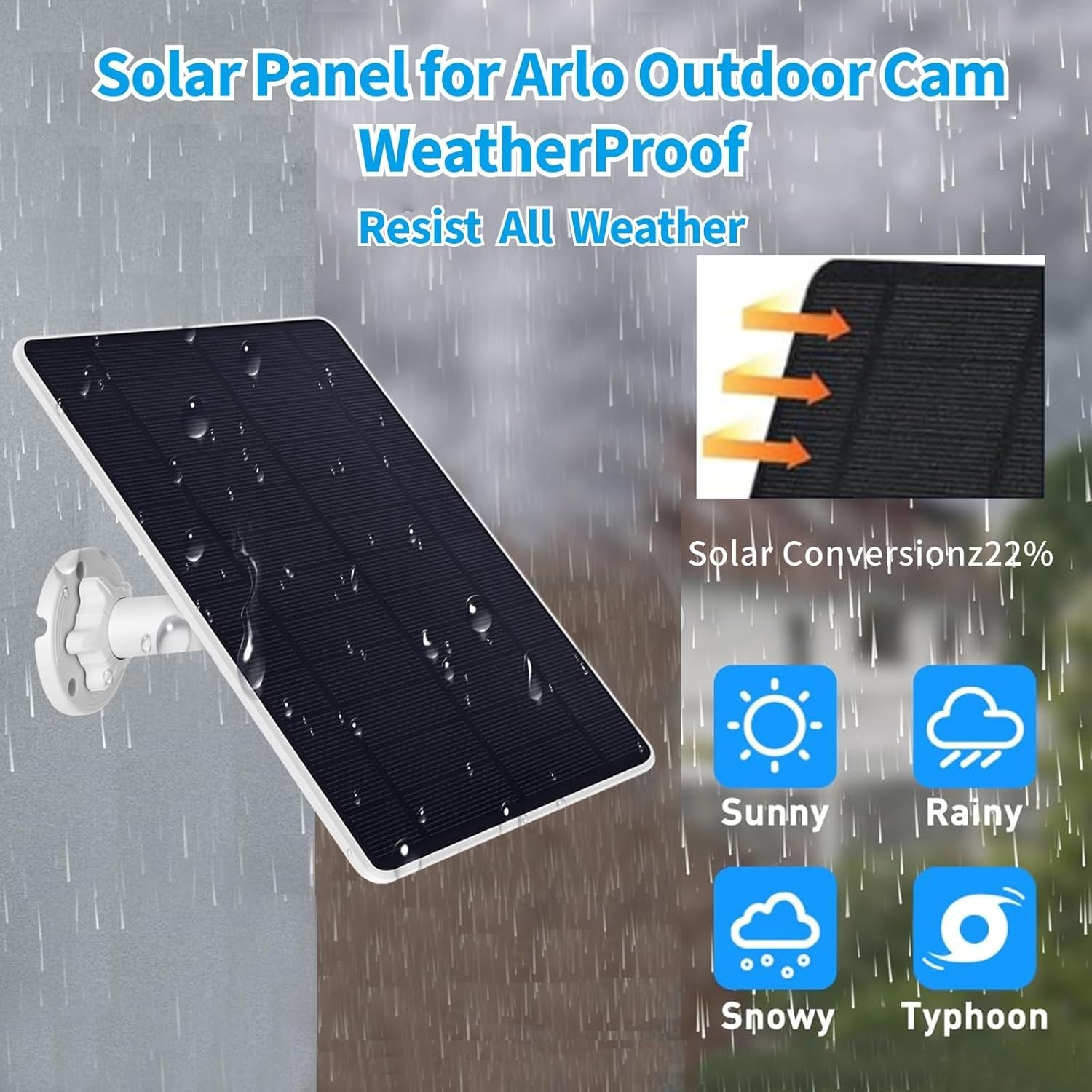 Solar Panel Charger for Arlo Essential 2K Outdoor(2nd Gen)/Essential XL 1/2Pack