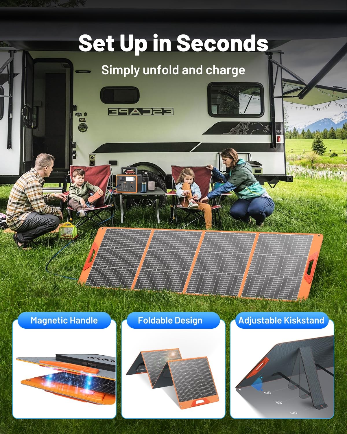200 Watt Portable Solar Panel for Power Station, 24% High Efficiency Foldable…
