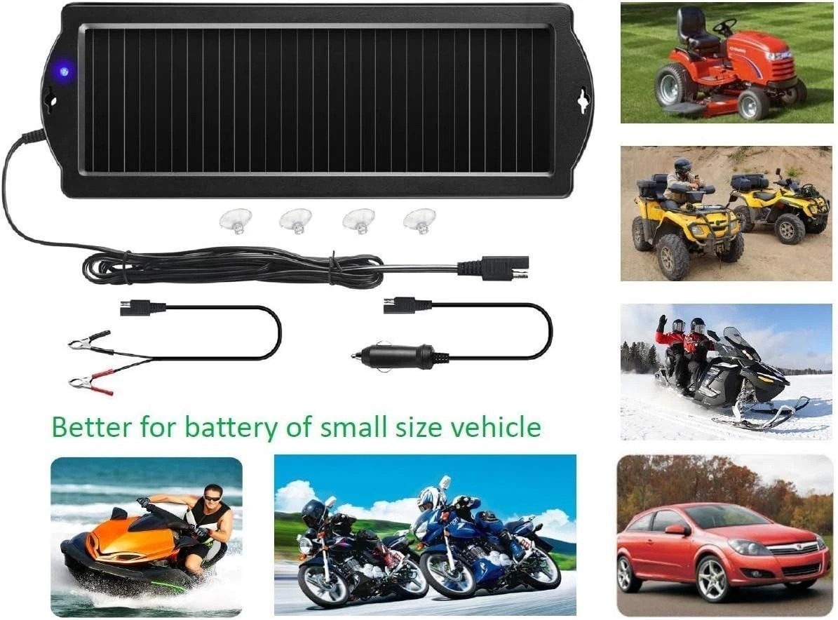 Durable Solar Battery Charger with Reverse Charging Protection for 12V Use
