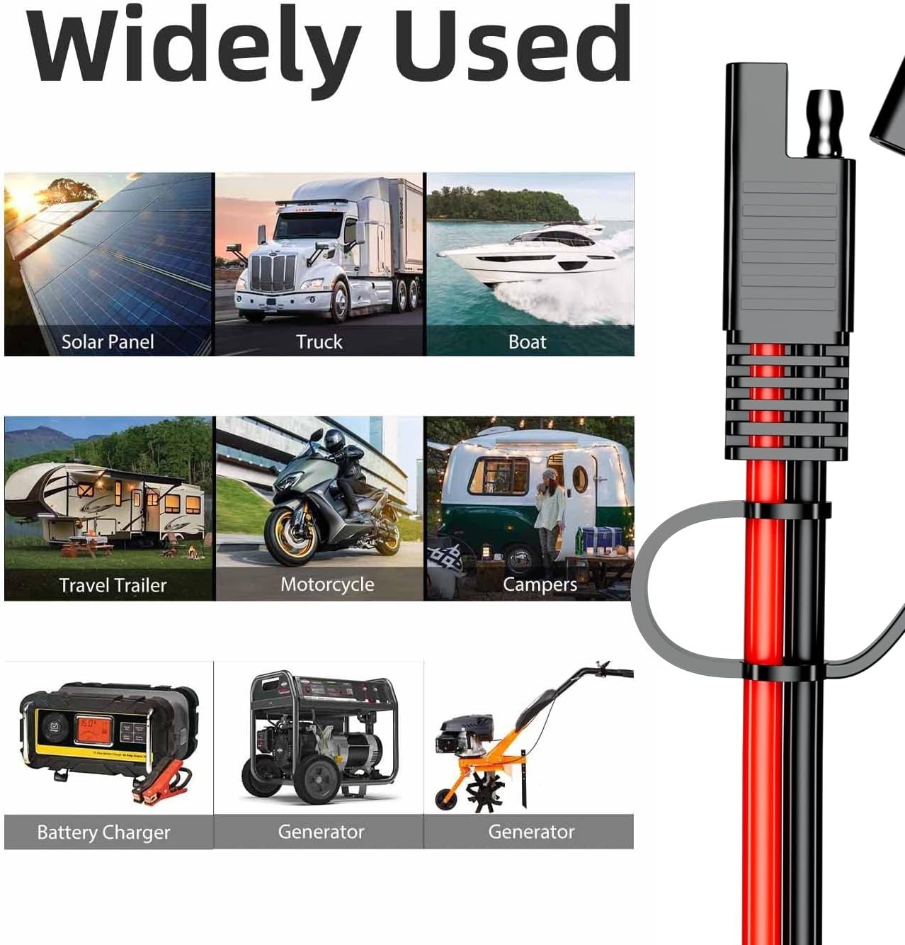 3.3FT SAE Extension Cable with Pure Copper Wire for Cars, RVs, and Solar Panels