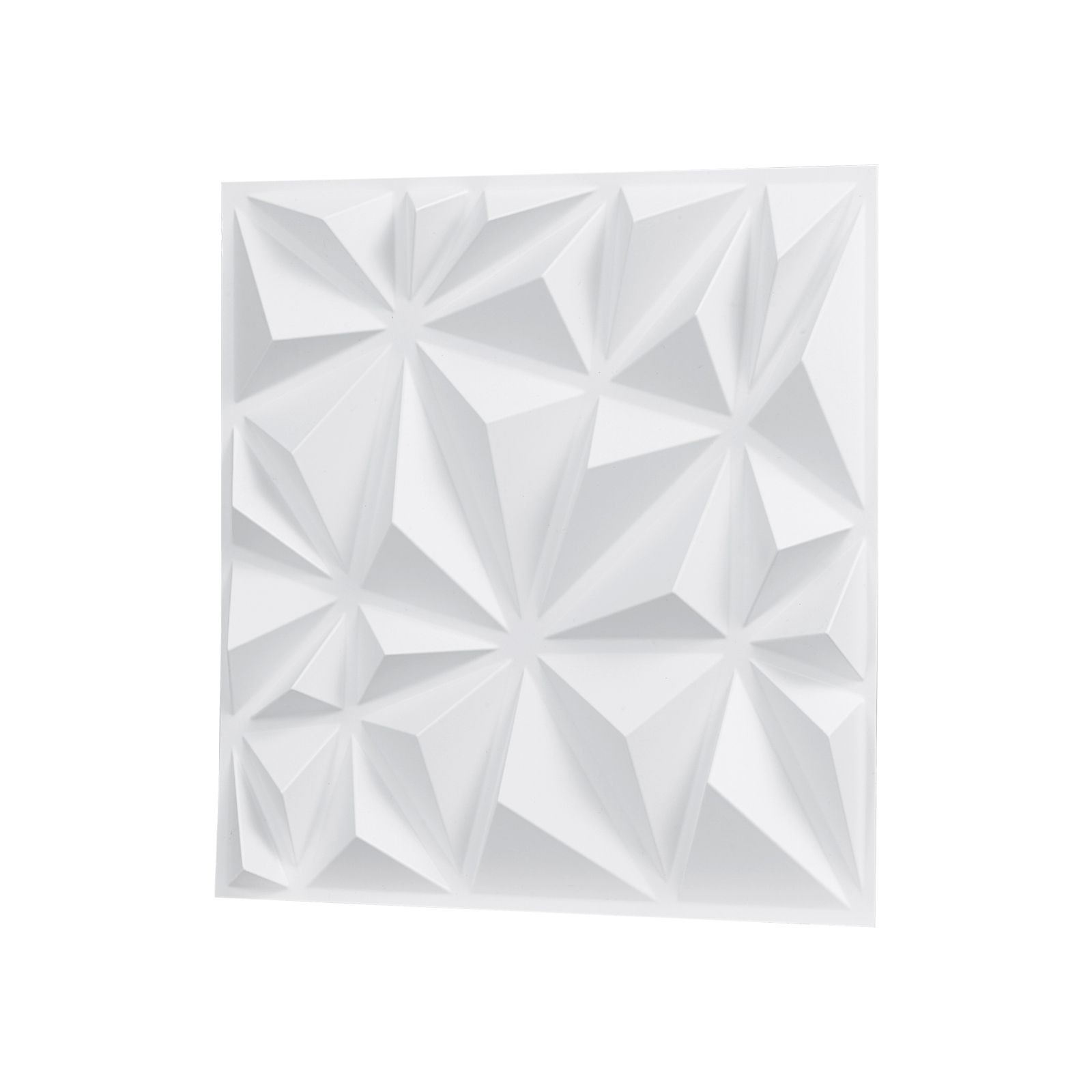 33 Pack 3D Diamond Wall Panels, 11.81 x 11.81 in PVC, 32 Sq Ft, Matte White for
