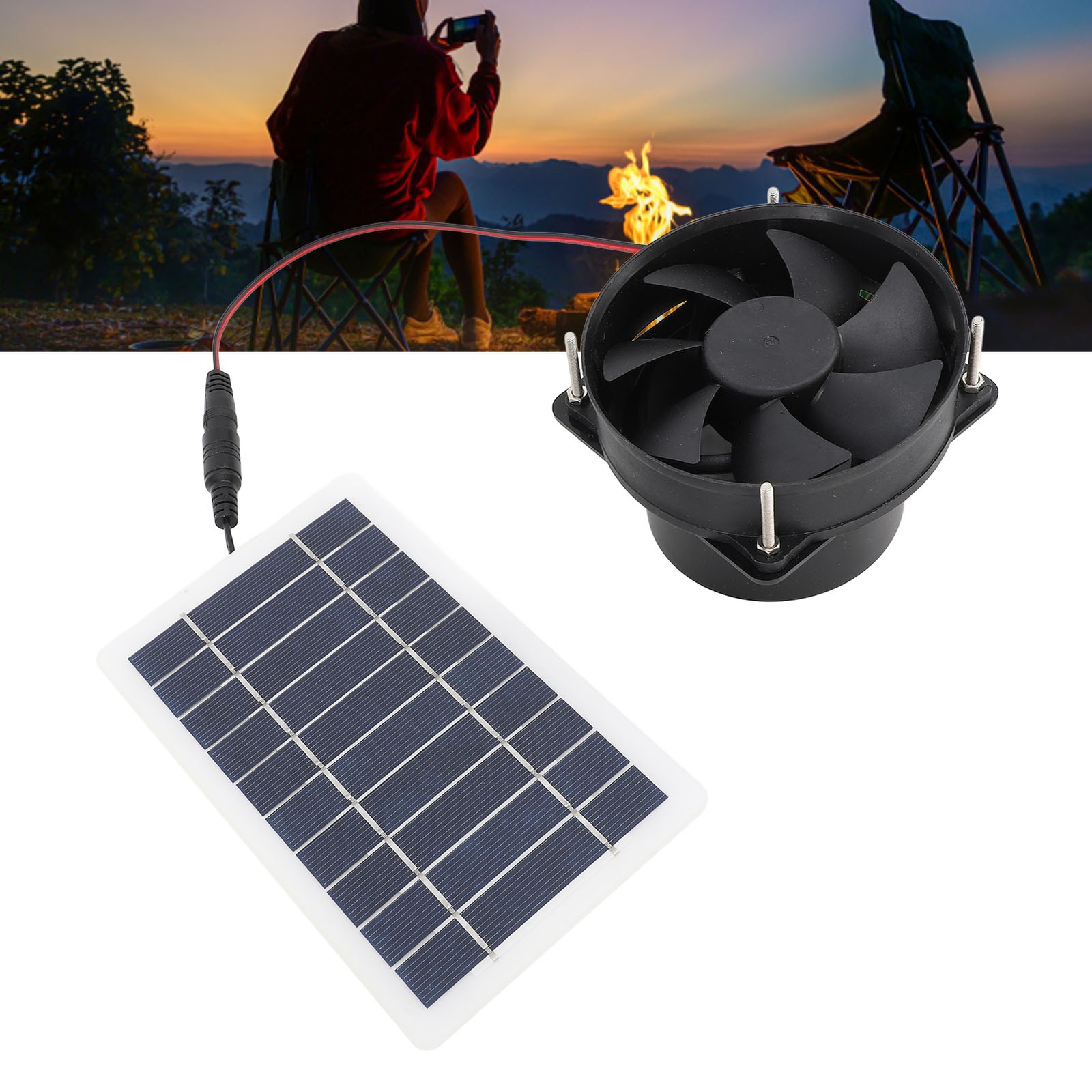 Portable 10W Solar Panel Powered Fan Kit For Outdoor Activities Popular