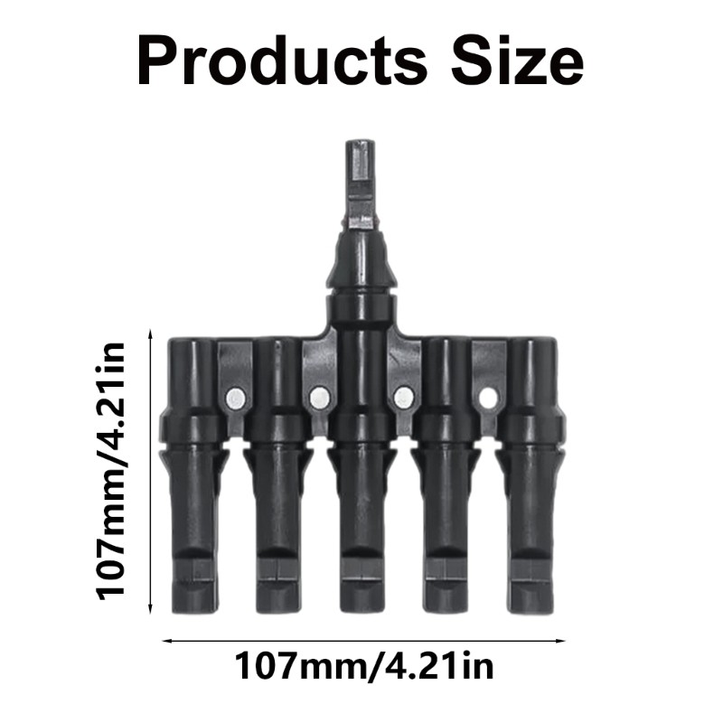 Solar Panel T Connectors for Panel Branching IP67 Weatherproof Flame Retardant