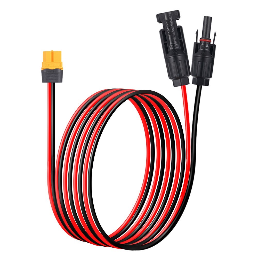 12 AWG XT60 Female to Solar Connector Solar Panel Extension Charging Cable USA