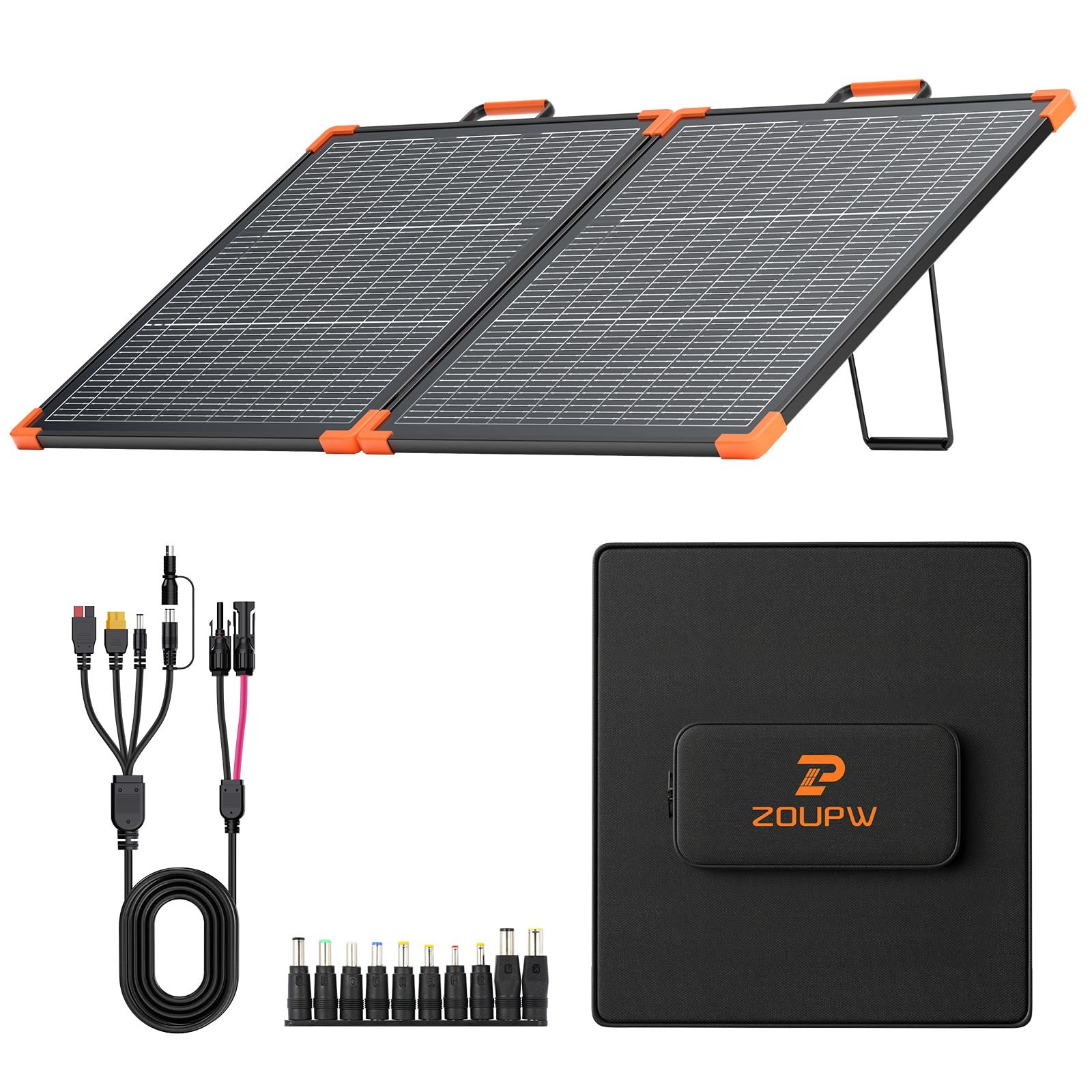 ZOUPW 110W Bifacial Portable Solar Panel, NType 16BB 25% High Efficiency Fold…