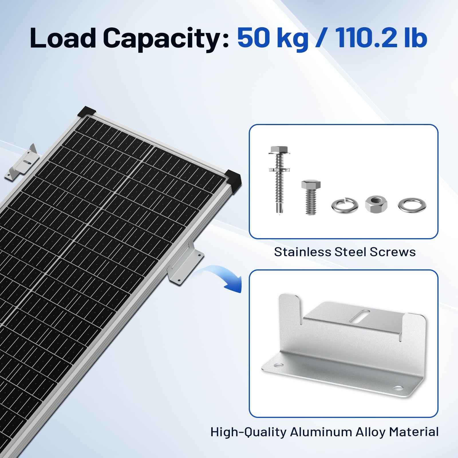 Solar Panel Z Brackets Aluminum Lightweight Corrosion Free RV Trailer Van Yacht