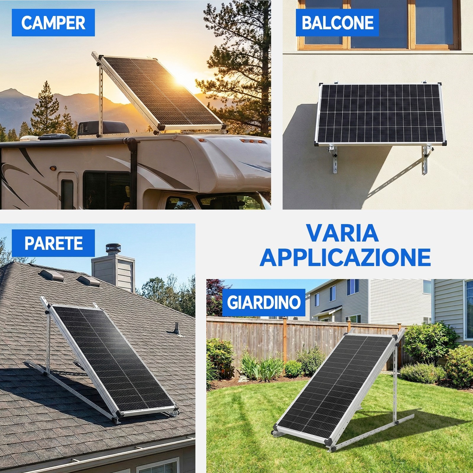 AeternaSol 45in Solar Panel Mounting Brackets Ground Mount Multifunction Adjust