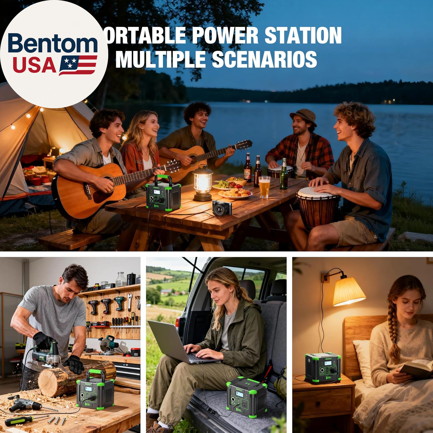 Portable Power Station 288.6Wh 330W Solar Generator Pure Sine Wave AC Output (60