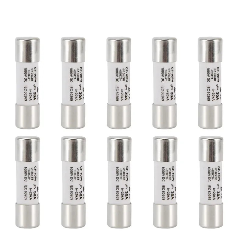 10PCS DC Fuse gPV 10x38mm 1000V 10A-30A Fusible Link For PV System Protect