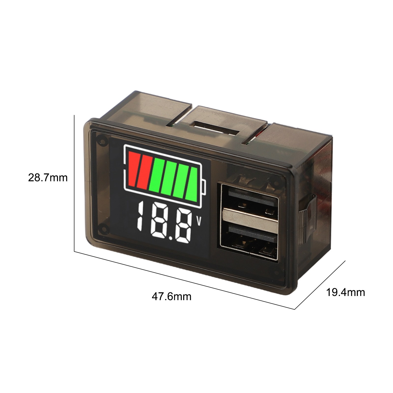 LED Digital Voltmeter DC8 30V with Dual USB Charger for Electronic Repairs