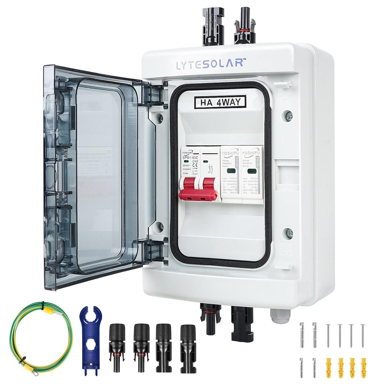 Durable 500V PV Combiner Box with Waterproof Rating & Visual Status Monitor