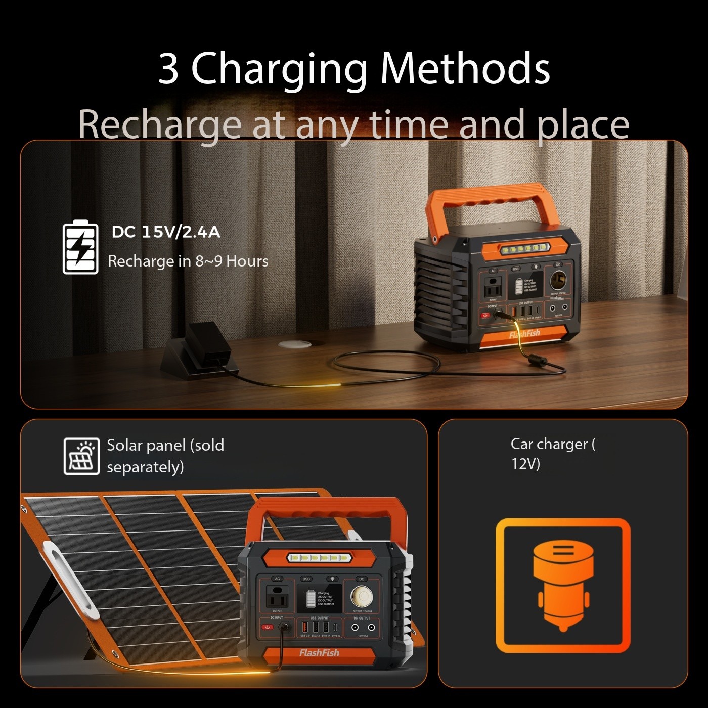 300W Power Station Portable 230Wh Li-ion Battery Charger Generator For Travel