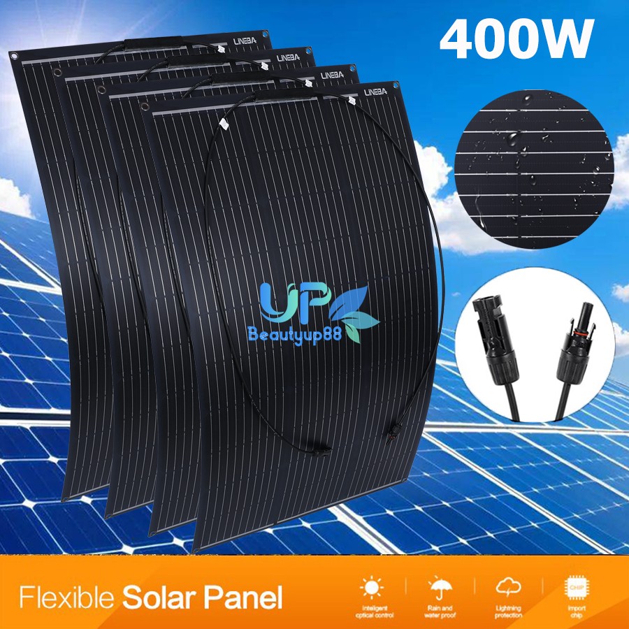 lot 100W 200W 400W 18V Portable Flexible Solar Panel RV Camping Off-Grid Rooftop