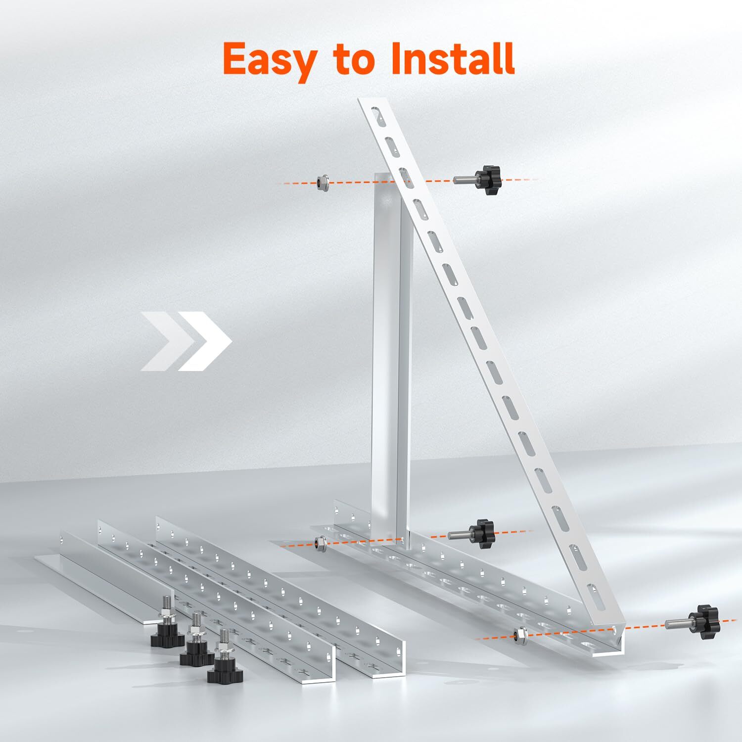 4x Solar Panel Stand Tilt Mount Brackets- Adjustable Angle for RV Roof Boat Roof