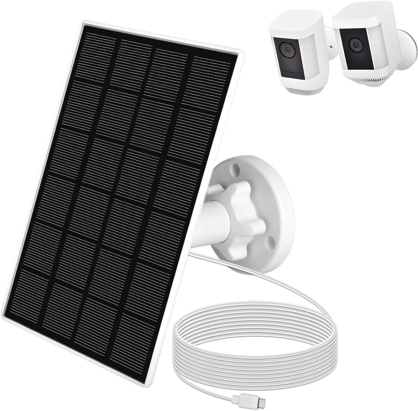 3.5W Solar Panel for Ring Cameras – USB-C Charger for Spotlight Cam Plus/Pro