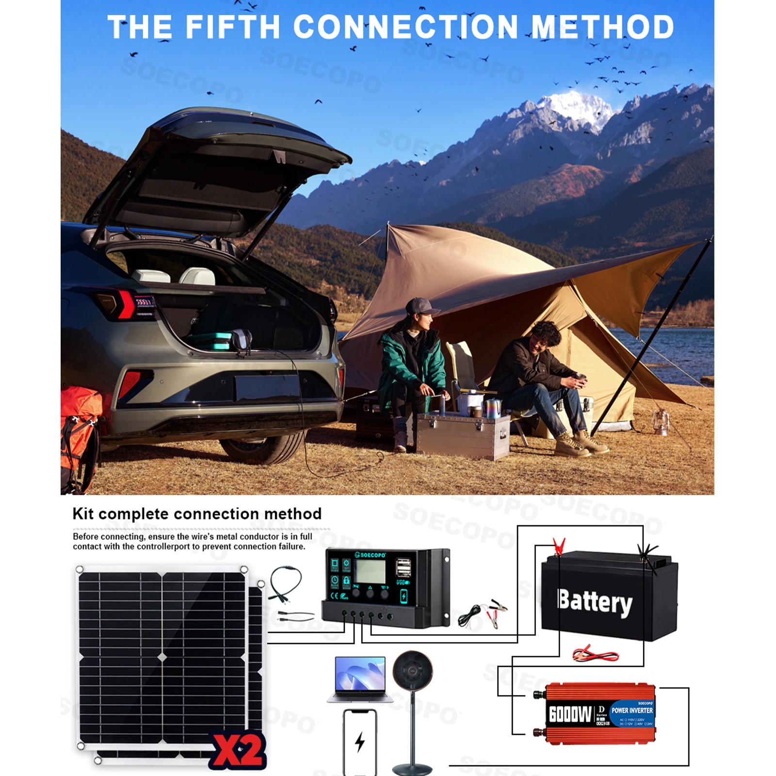 6000W Solar Panel Kit with Battery & Inverter Off Grid for Home RV Camping