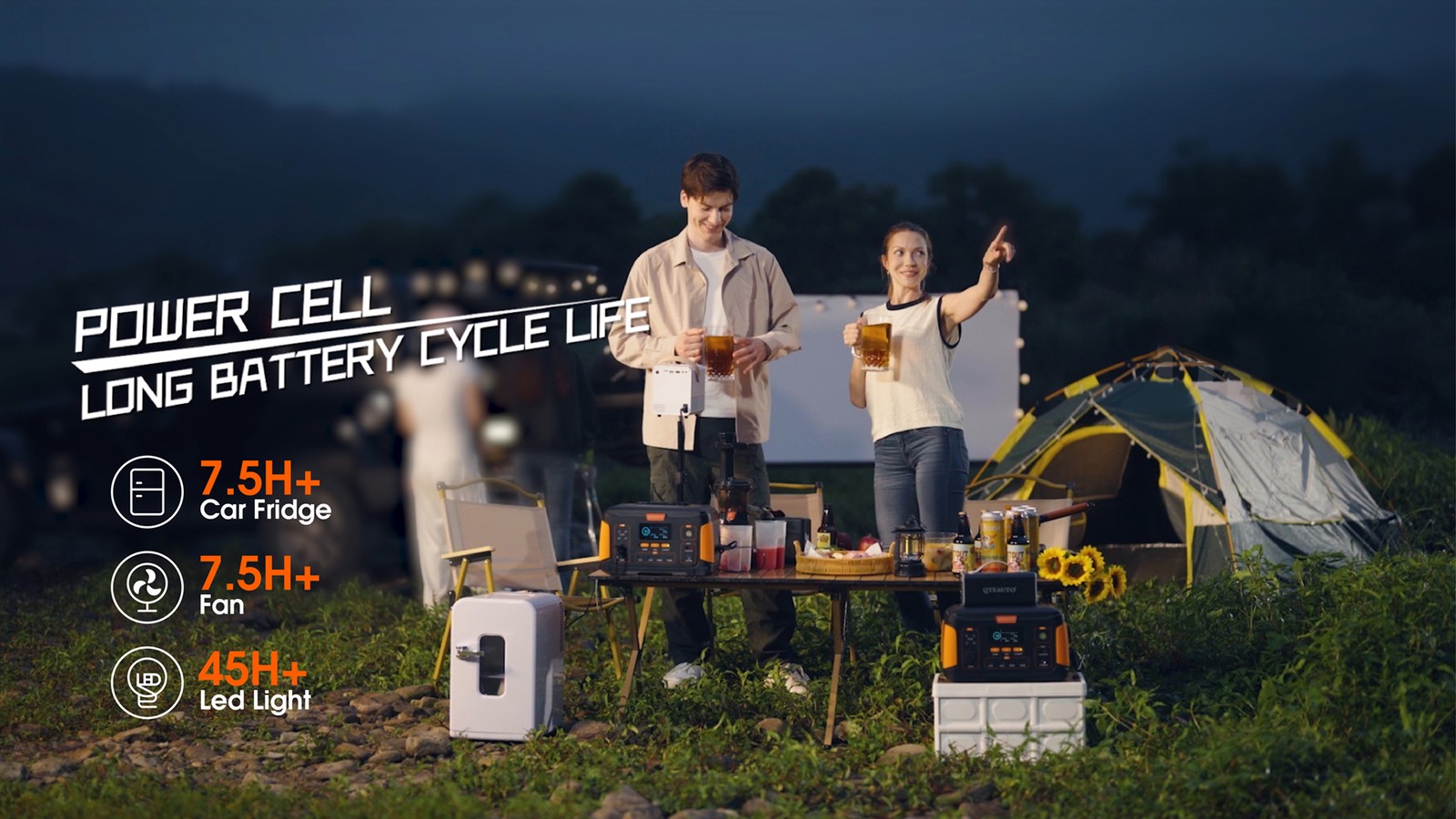 500W Portable Power Station Outdoor, Camping Solar Generator Lithium Battery