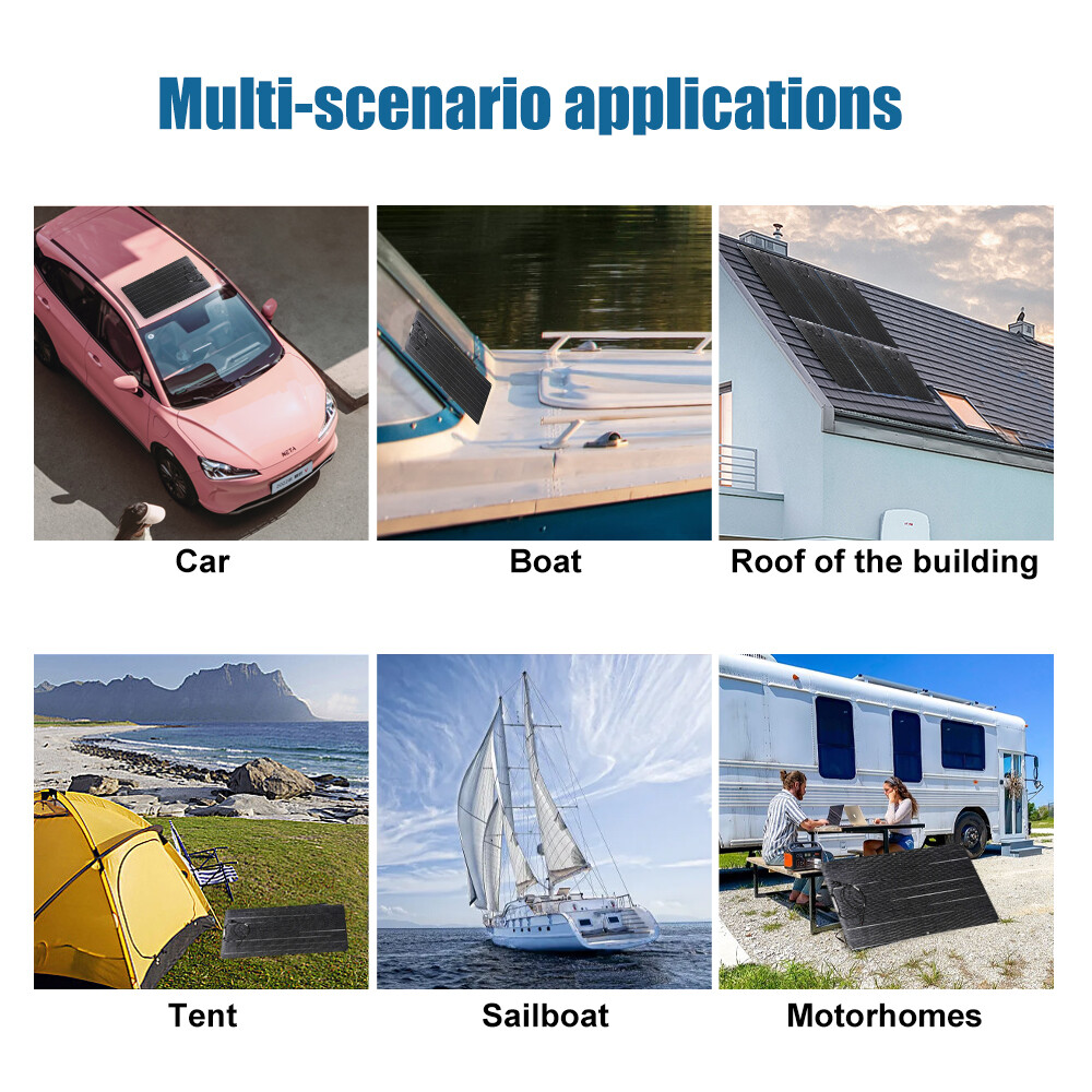 200 Watt Flexible ETFE Mono Solar Panel 18V 12V Car Boat RV Home Rooftop Camping