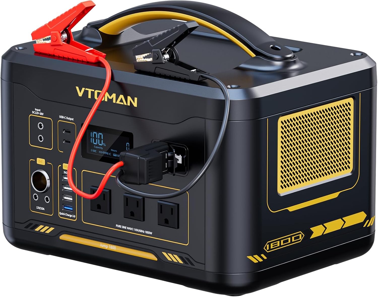 VTOMAN Jump 1800 Portable Power Station &12V Car Jump Starter, 1548Wh LiFePO4