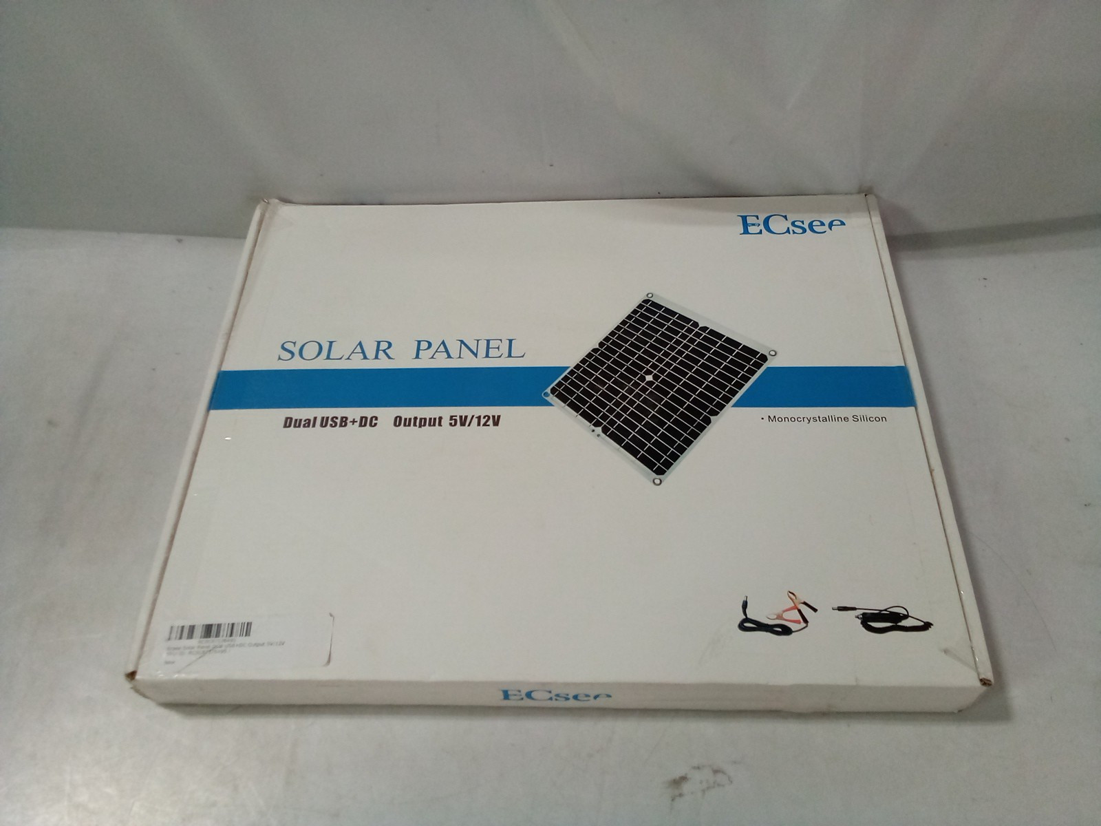 ECsee Solar Panel, Dual USB+DC Output 5V/12V