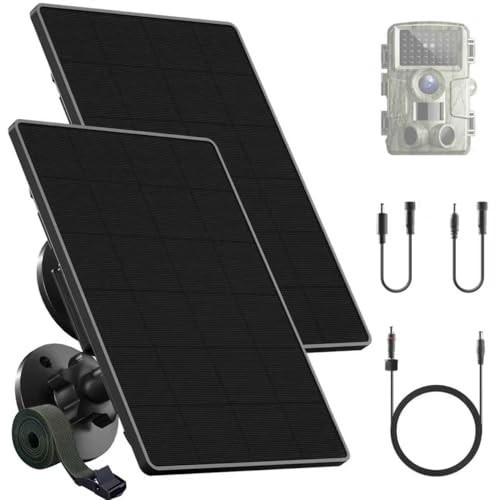Solar Panel Charger for Trail Cameras, 6W 6000mAh Battery, Waterproof, 2 Pack
