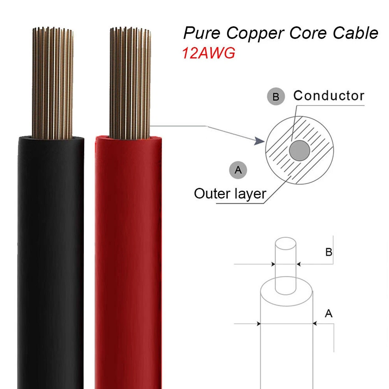 12 AWG XT60 Female to Solar Connector Solar Panel Extension Charging Cable USA