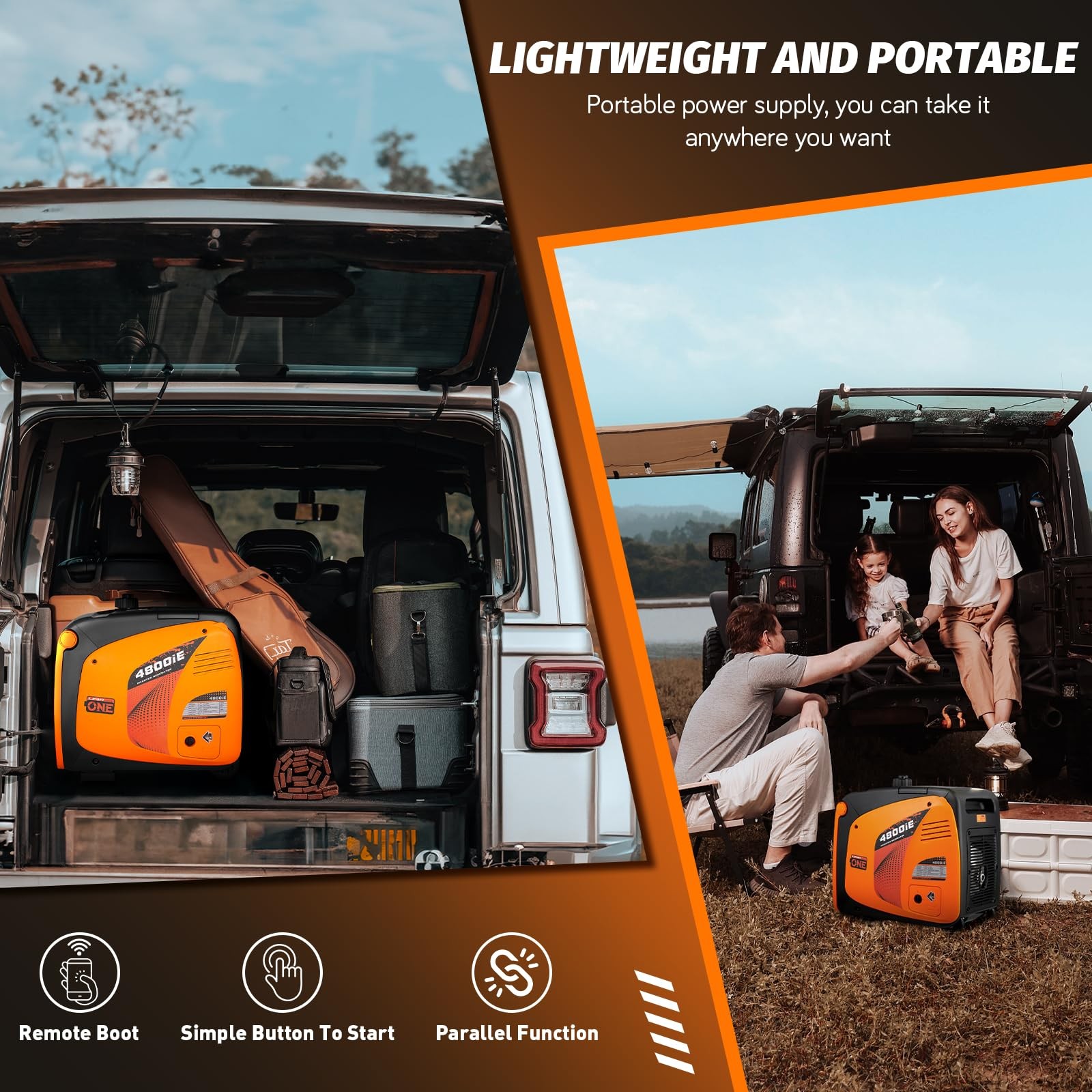 LIFAN 4800W Portable Inverter Generator with Remote Electric Start, Super Qui…