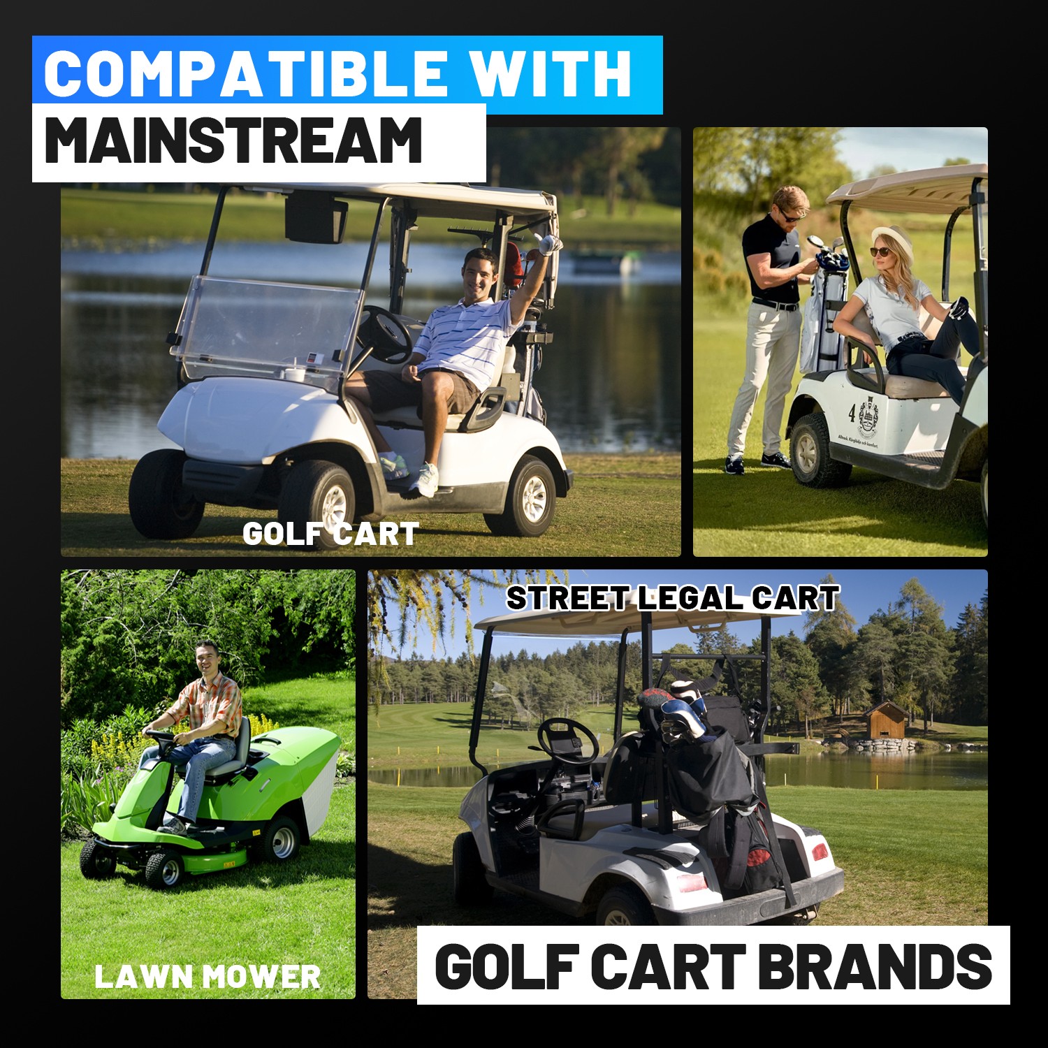 36V 105Ah Golf Cart LiFePO4 Lithium Battery 200A BMS A+Cells with 20A Charger