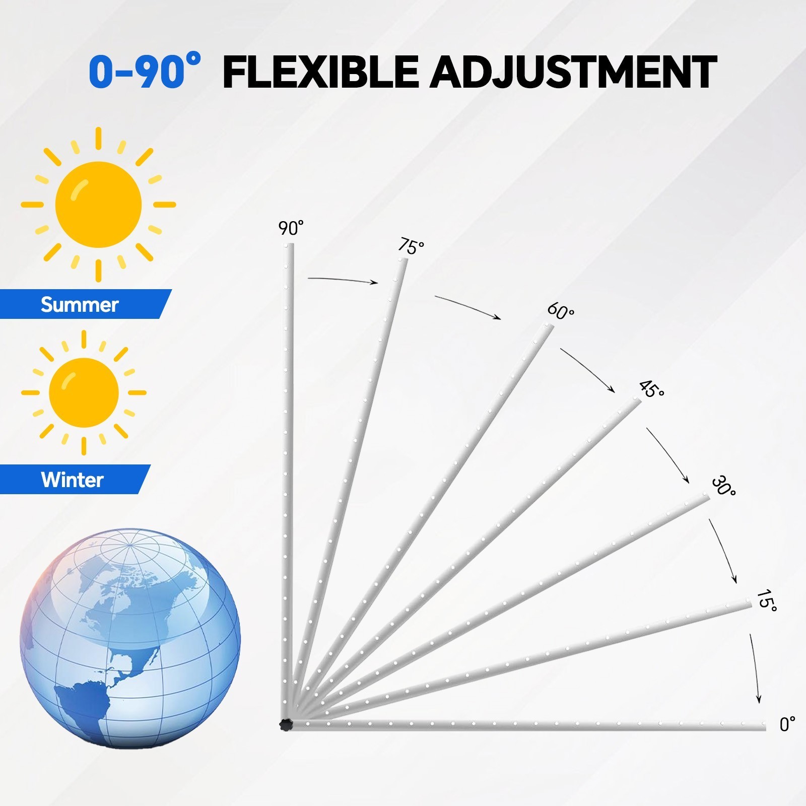 AeternaSol 45in Solar Panel Mounting Brackets Ground Mount Multifunction Adjust