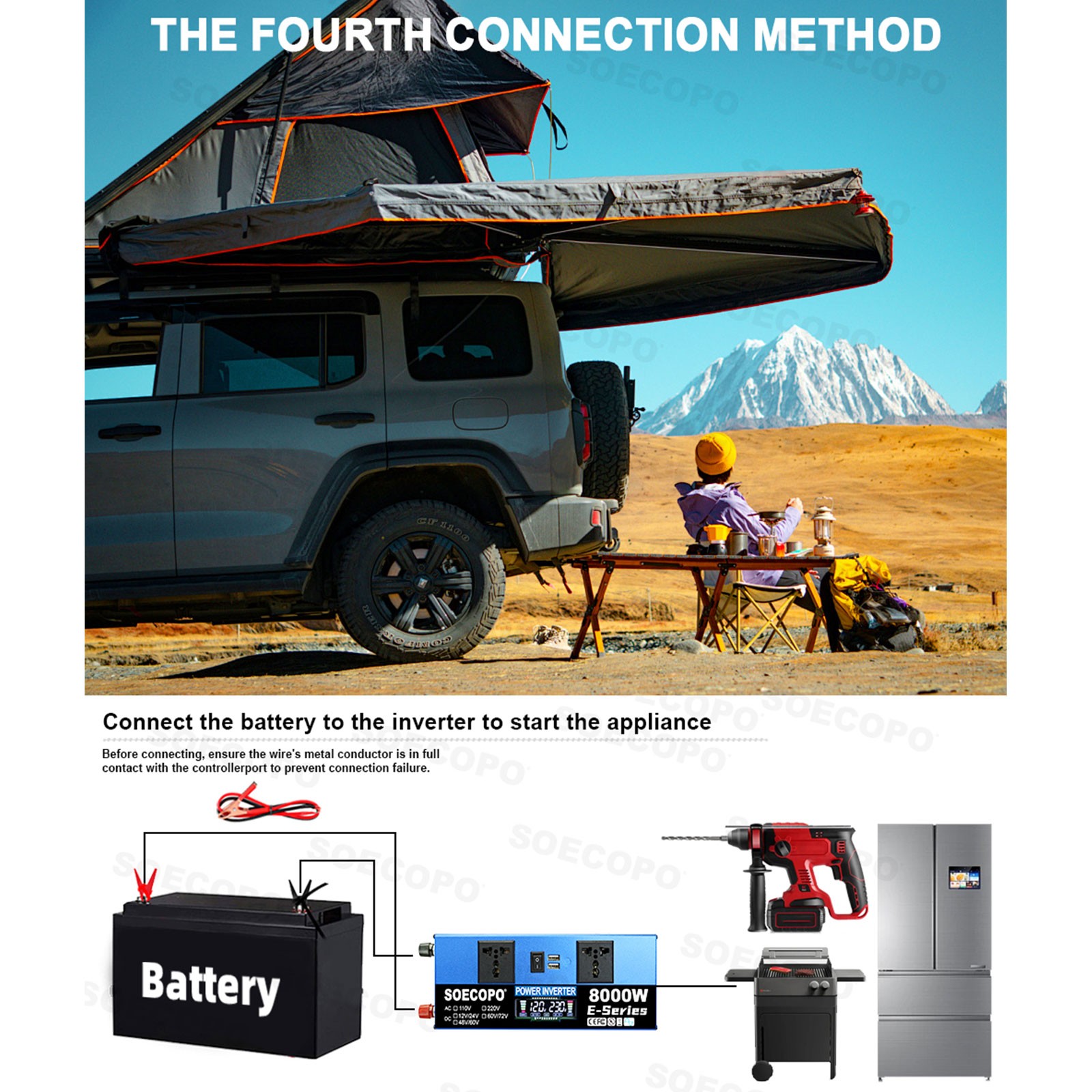 SOECOPO 8000W Solar System Kit,100A Controller, 12V DC to 110V/220V