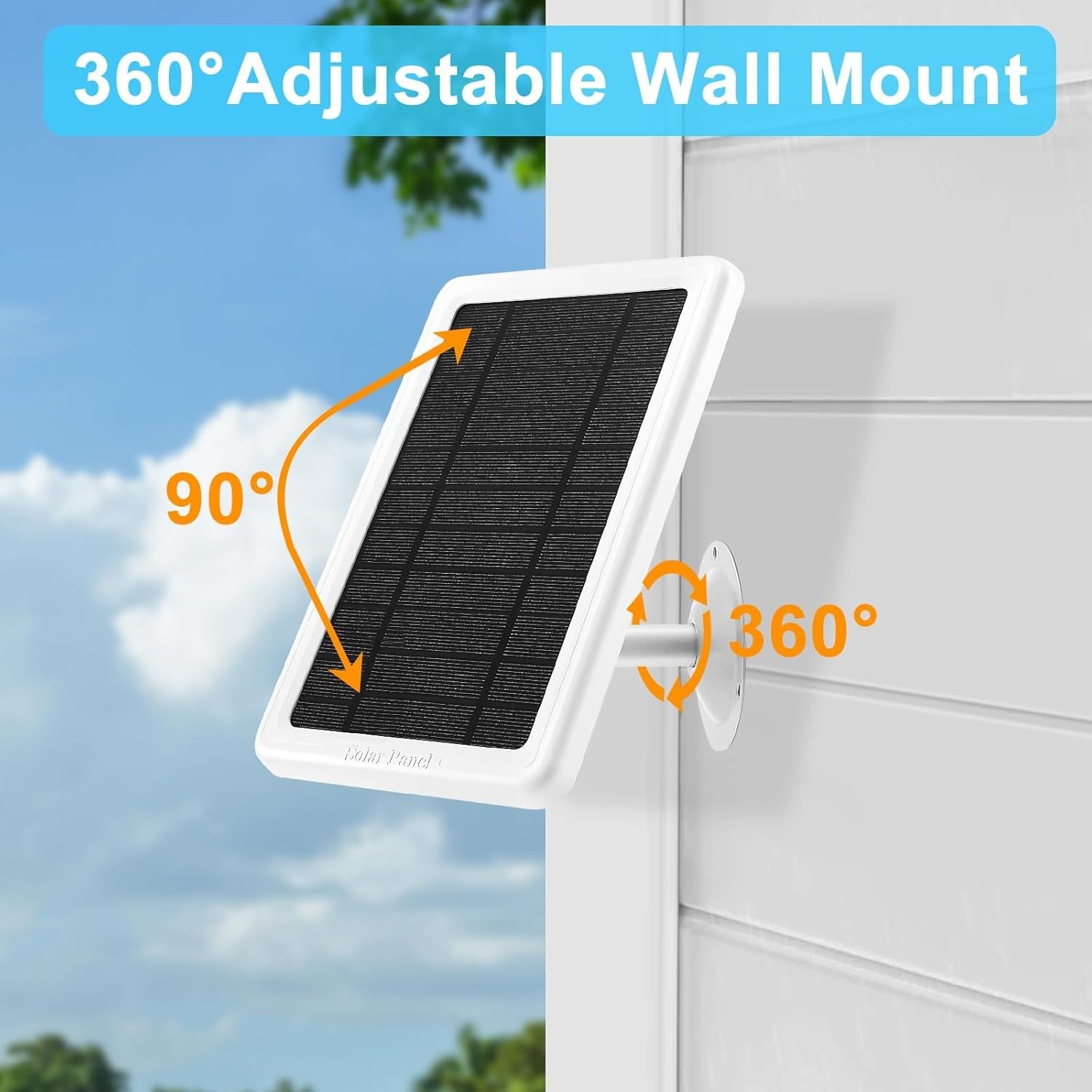 5W Solar Panel Charger for Ring Camera, Compatible with Ring Stick up Cam/Pro Ba