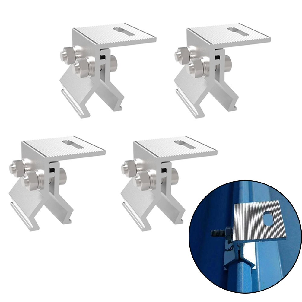 4Set Roof Mounting Clamp Kit for Solar Panels with Aluminum Construction