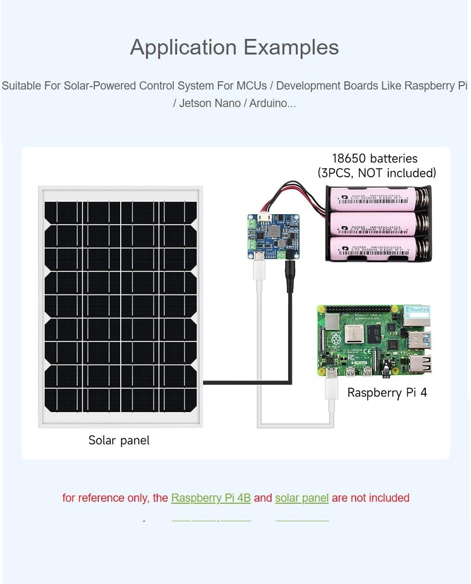 Solar Power Management Module D for 6V~24V Solar Panel and Type-C Power Adapt…