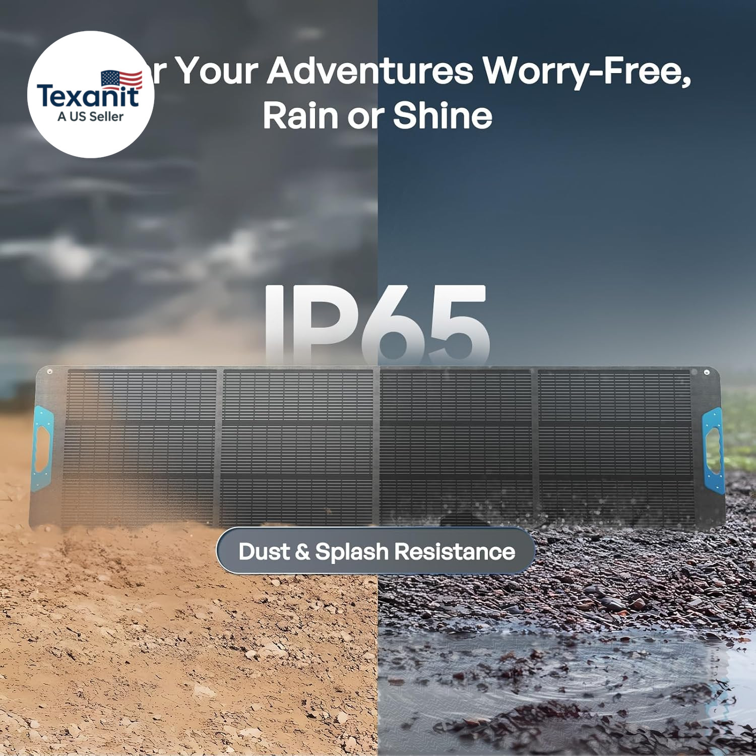 200W Portable Solar Panel, IP65 Waterproof Foldable Solar Panel Power Backup, So