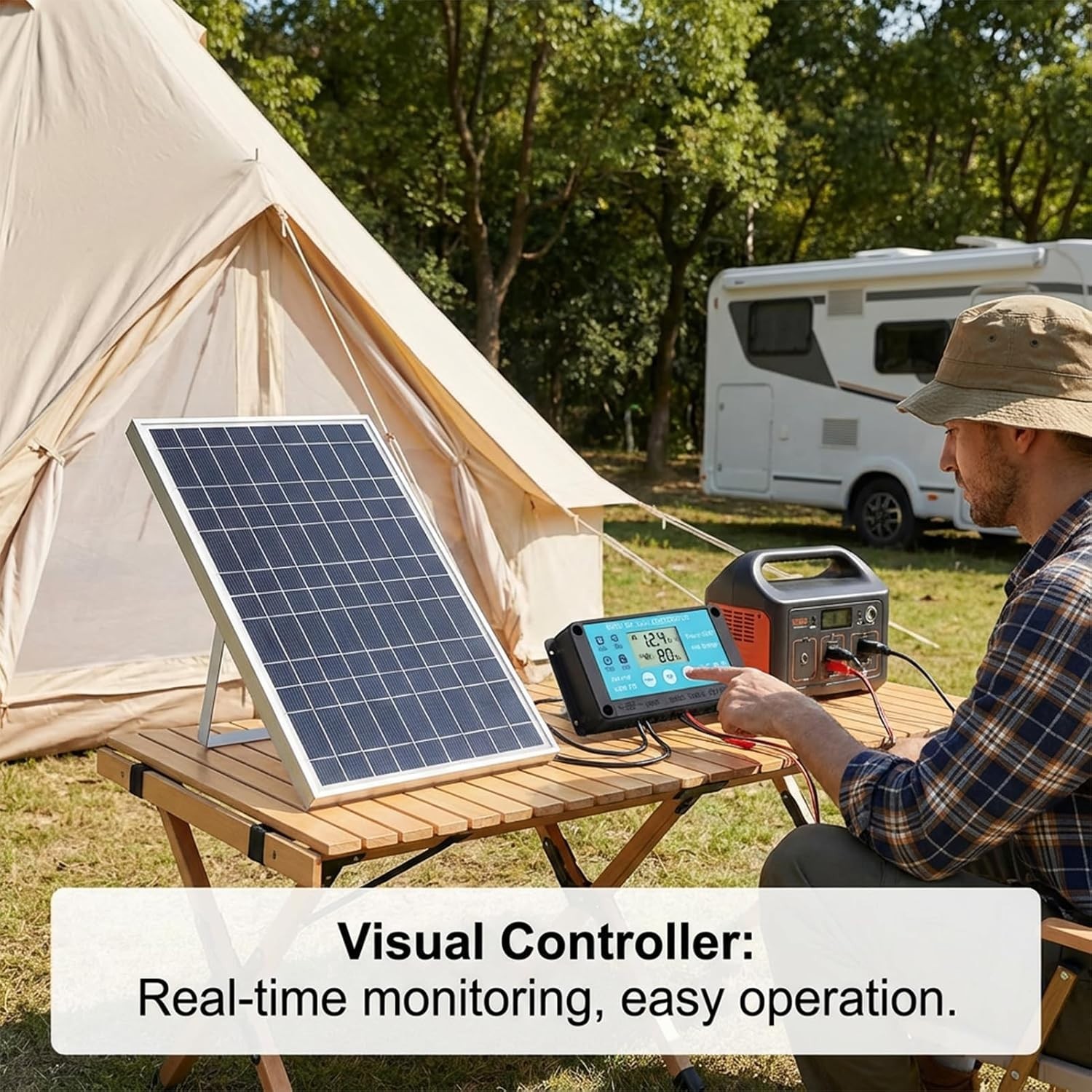 Versatile 100W Solar Panel Controller Kit – Weather-Proof for Outdoor Adventures