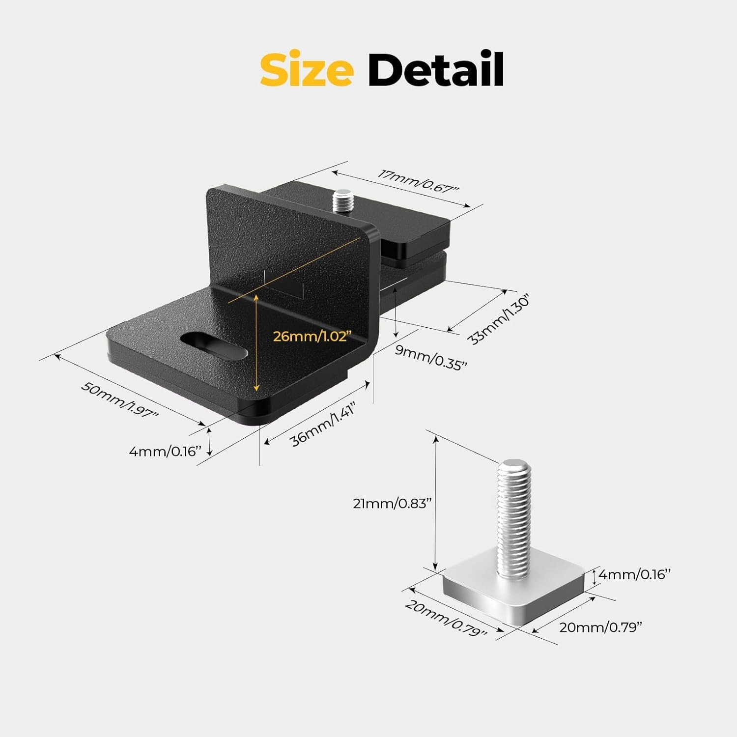 Solar Panel Mounting Kit for 100-200W Panels on T-Track Roof Racks